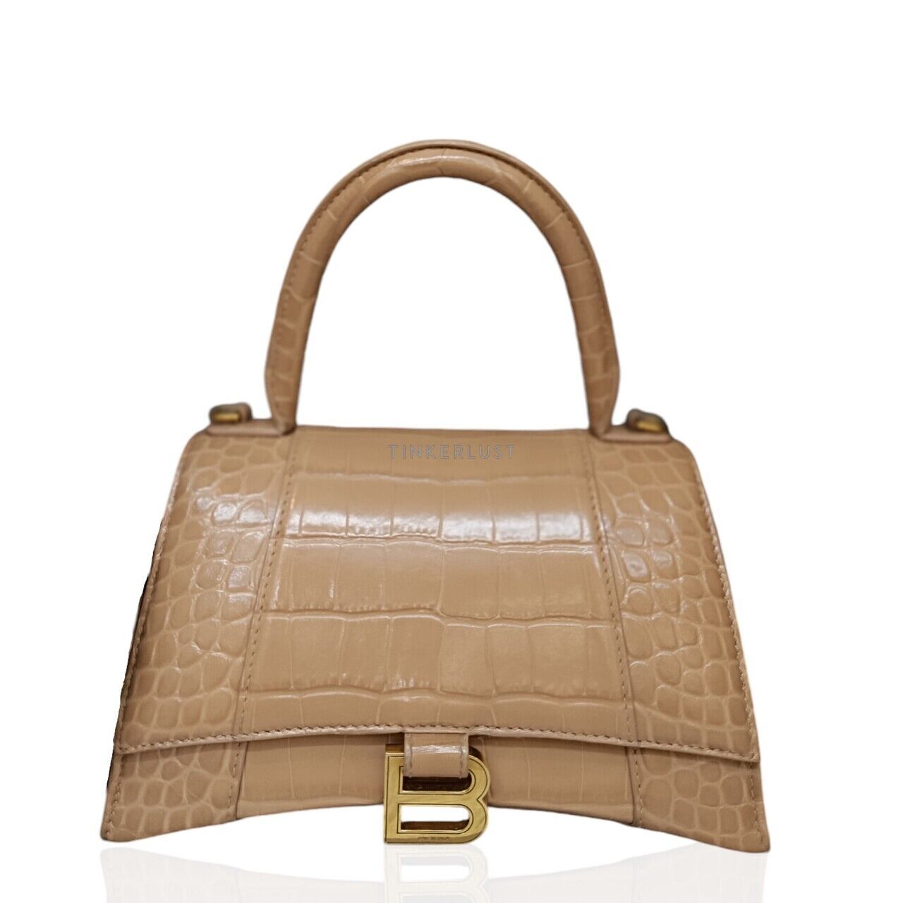 ショルダーバッグ・ポシェット BALENCIAGA HOURGLASS SMALL HANDBAG IN LIGHT BEIGE mqdefault.jpg